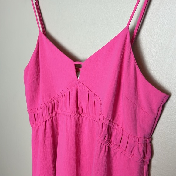 A New Day Spaghetti Strap Adjustable Slip Dress Large Maxi Barbie Pink Pockets - Picture 6 of 12